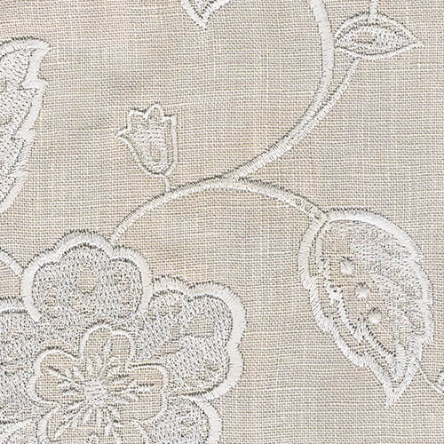 Celeste Linen Embroidery Silver